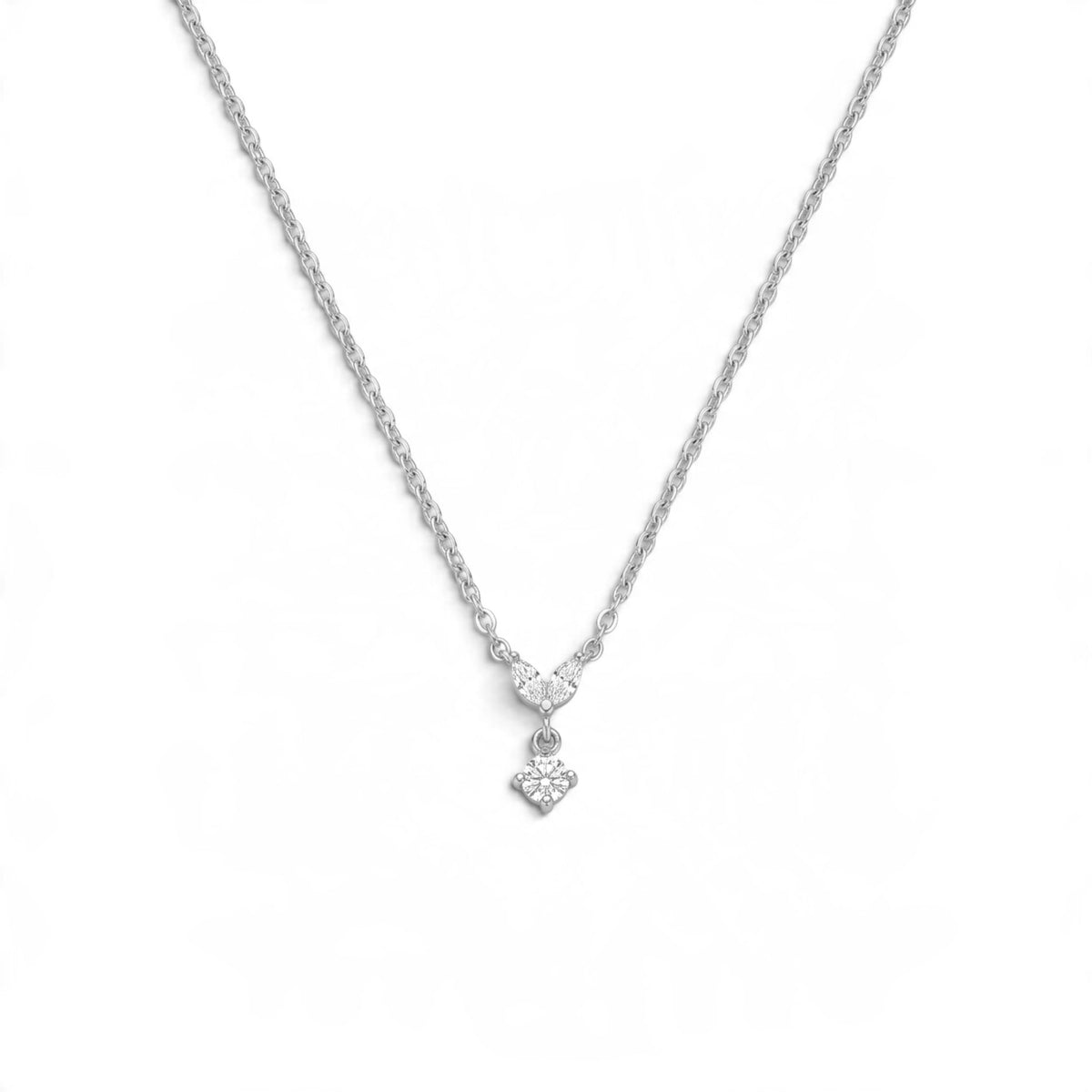 Collana Punto Luce con Ciondolo Zirconi In Acciaio Inossidabile