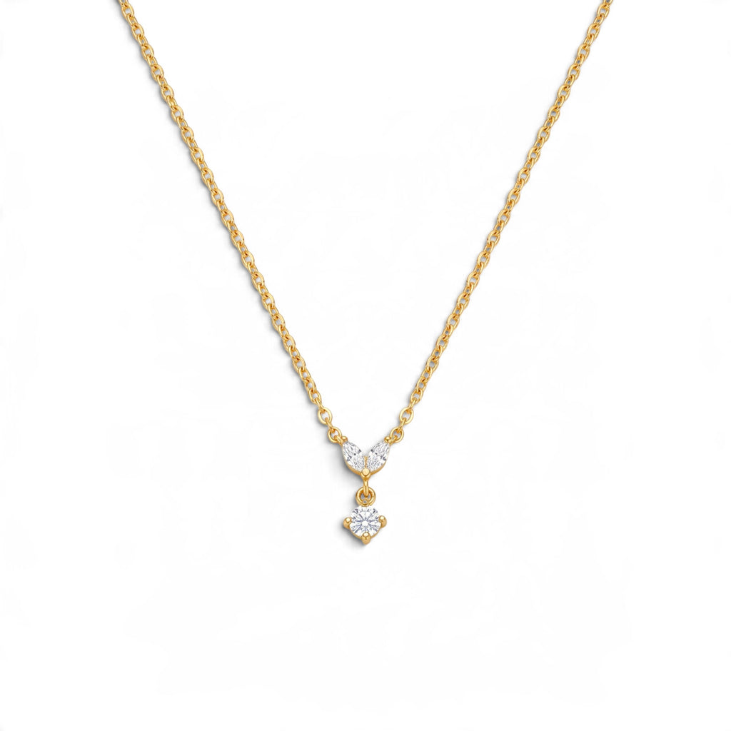 Collana Punto Luce con Ciondolo Zirconi In Acciaio Inossidabile