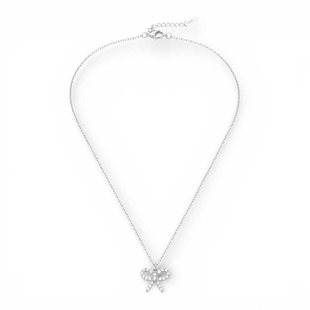 Collana con Pendente a Fiocco In Acciaio Inossidabile