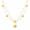 Collana Doppio Filo Multi Hearts In Acciaio Inossidabile