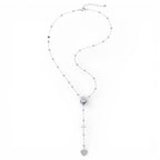 Collana Rosario con Cuore Sacro e Croce In Acciaio Inossidabile
