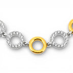Collana Girocollo Bicolor con Pavé In Acciaio Inossidabile