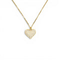 Collana con Cuore in Full Pavé di Zirconi In Acciaio Inossidabile