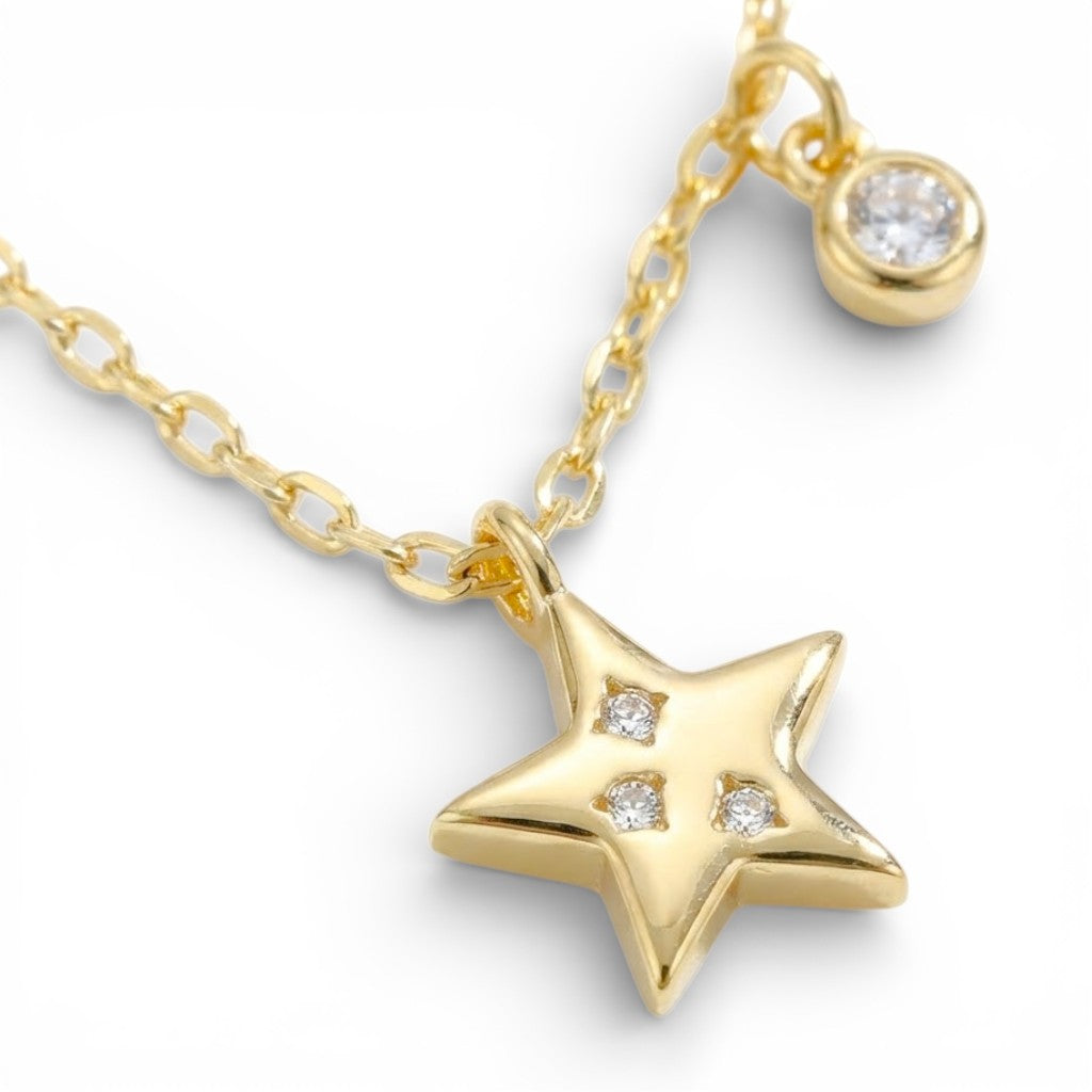 Collana Firmamento Scintillante con Stella e Charm in Argento 925