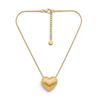 Collana con Cuore Rigato In Acciaio Inossidabile