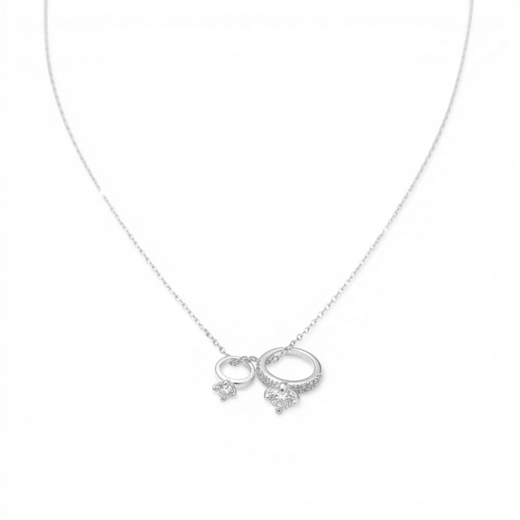 Collana Promessa d'Amore con Duo di Anelli in Argento 925