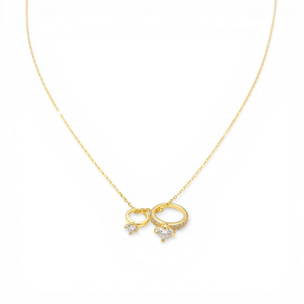 Collana Promessa d'Amore con Duo di Anelli in Argento 925