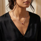 Collana Tennis con Cuore In Argento 925