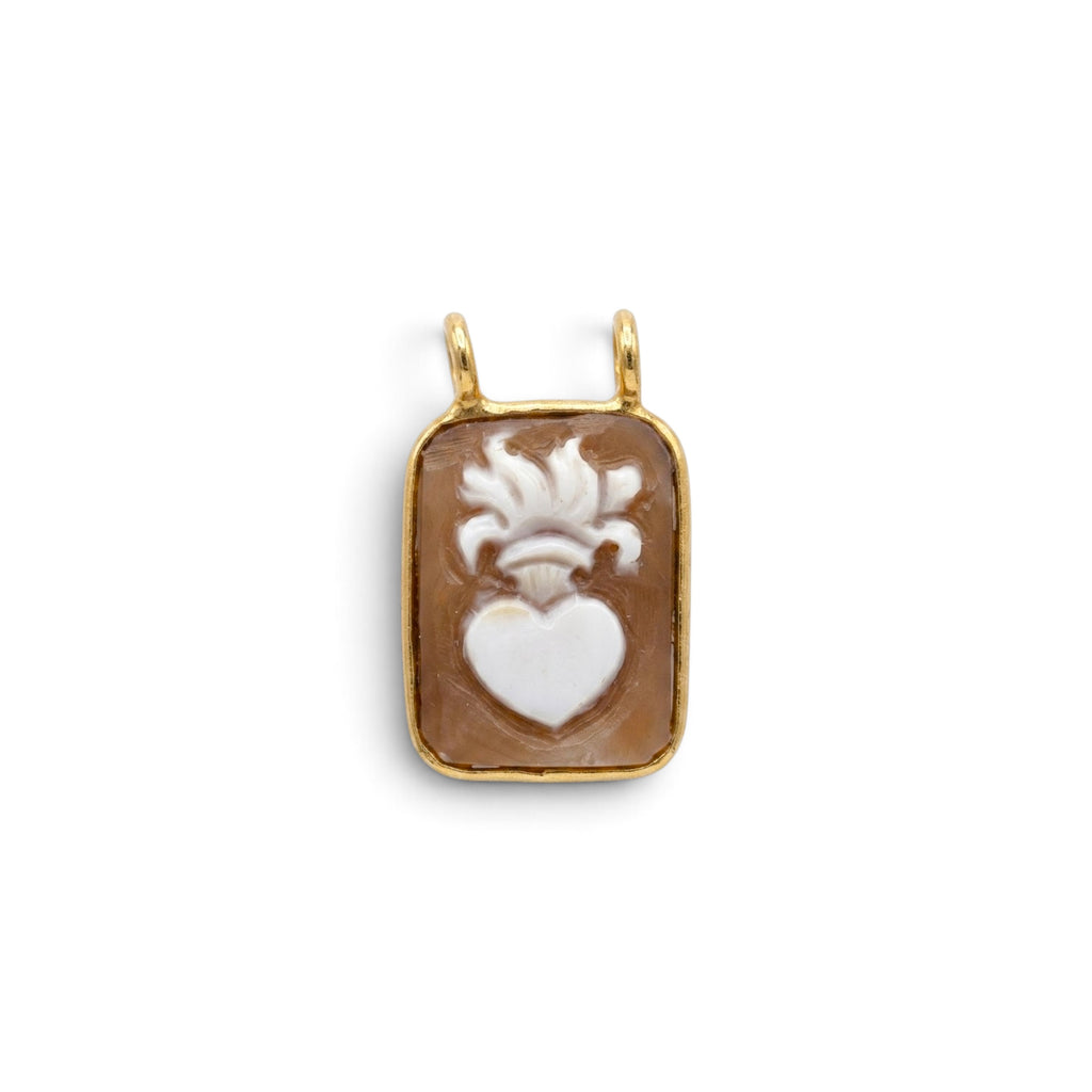 Collana Catenina con Cammeo Cuore Sacro In Argento 925