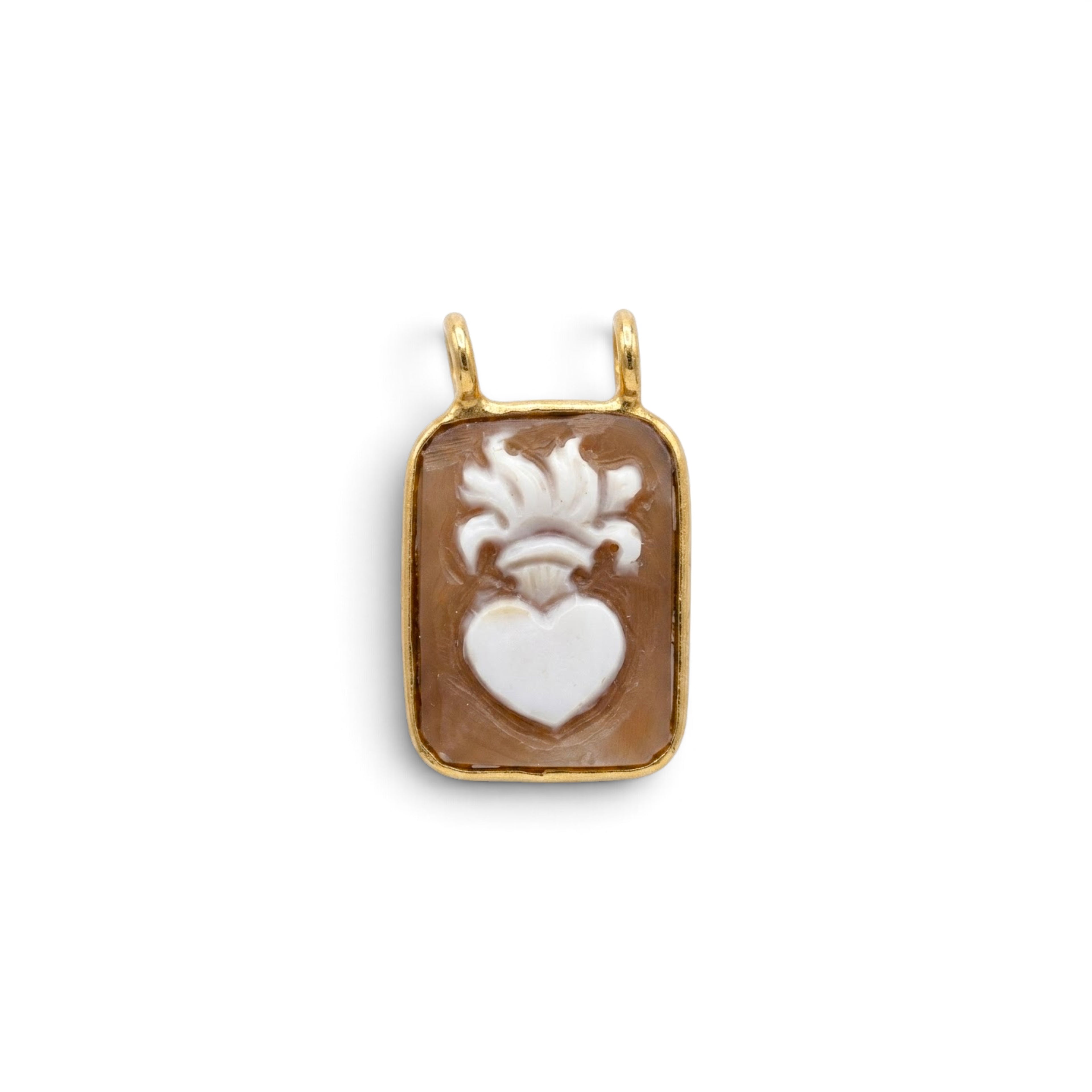 Collana Catenina con Cammeo Cuore Sacro In Argento 925