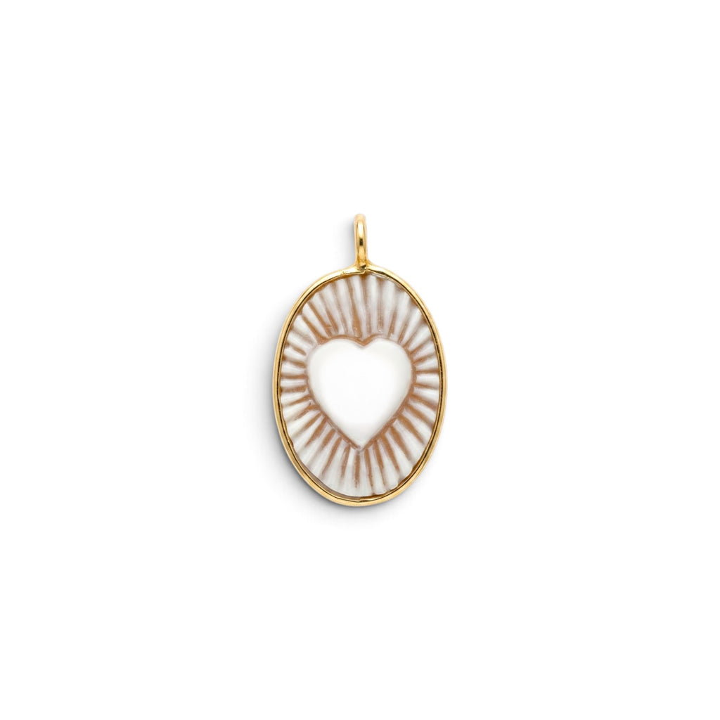 Collana Catenina con Cammeo Cuore Radioso In Argento 925