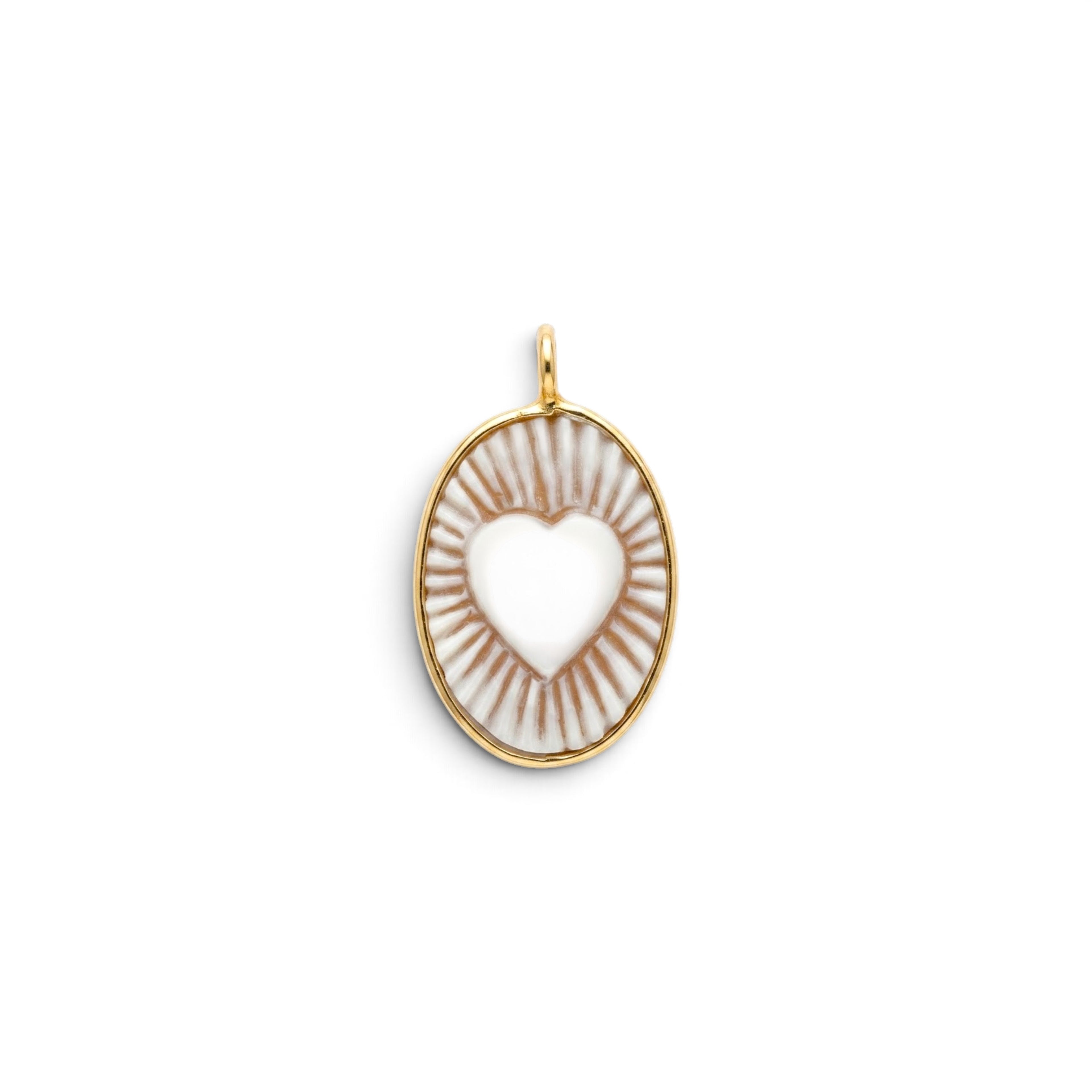 Collana Catenina con Cammeo Cuore Radioso In Argento 925