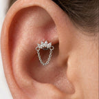Piercing Navette e Catenina In Acciaio Inossidabile