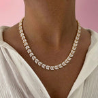 Collana Girocollo Spiga di Zirconi Marquise In Acciaio Inossidabile