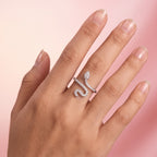 Anello Serpente Avvolto Micro-Pavé In Acciaio Inossidabile