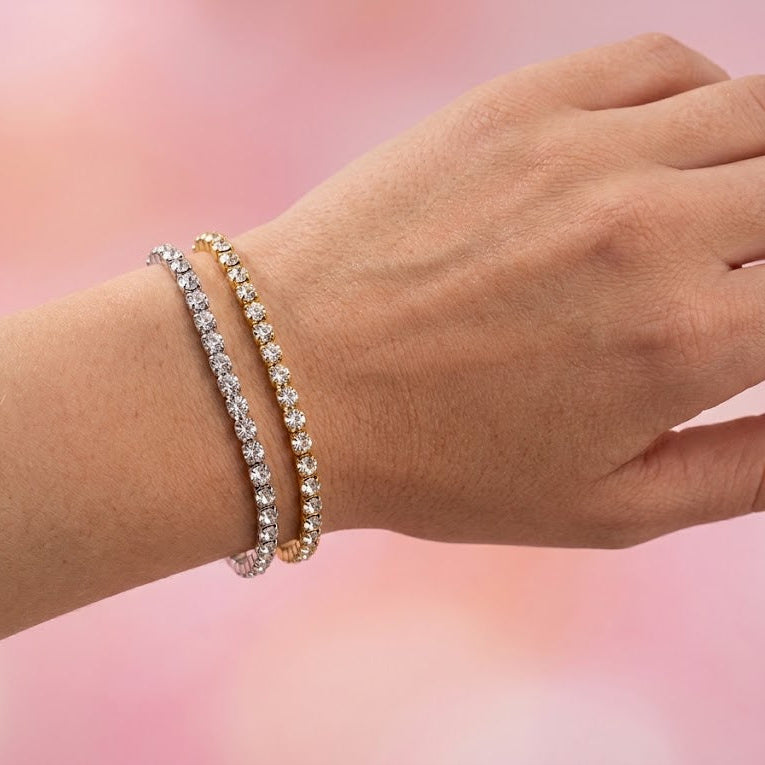 Bracciale Tennis Elite con Zirconi Bianchi In Acciaio Inossidabile