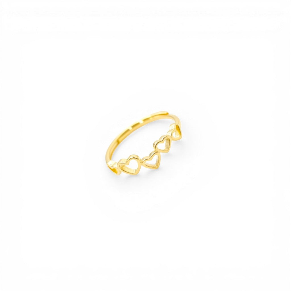 Anello Fascia Cuori Traforati In Argento 925