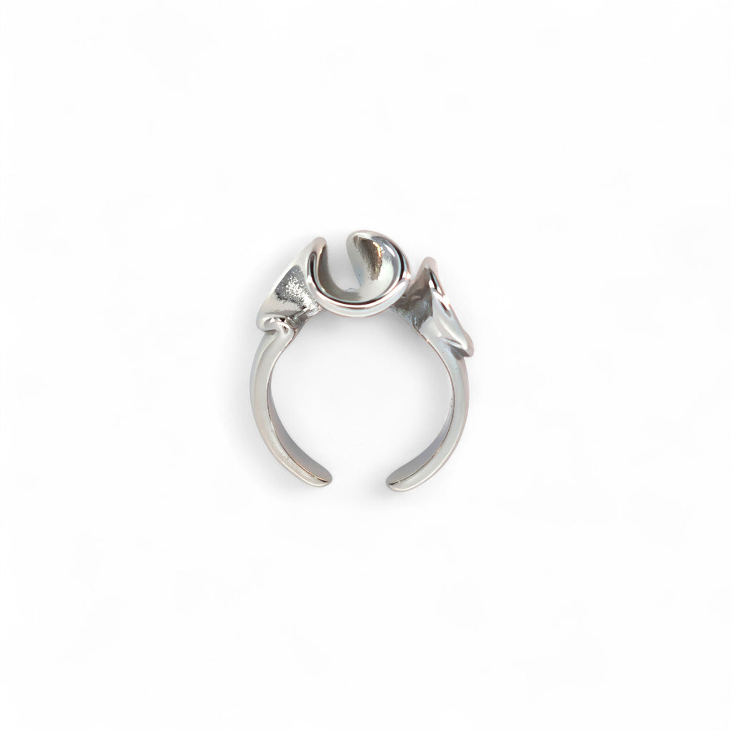 Anello Design a Nastro Ondulato In Acciaio Inossidabile