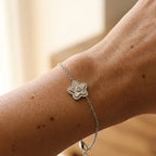 Bracciale Stella Radiante con Pavé e Punto Luce In Acciaio Inossidabile