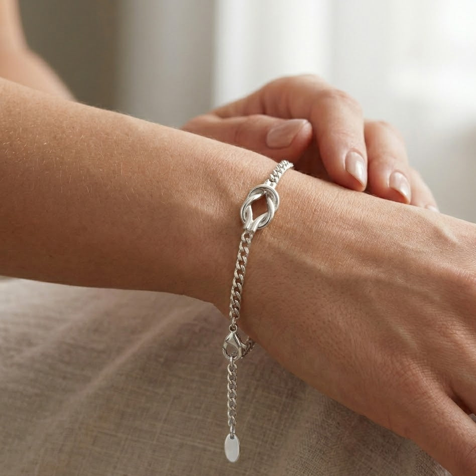 Bracciale Catena Nodo Groumette In Acciaio Inossidabile