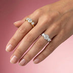 Anello Trilogy con Zirconi a Taglio Brillante In Acciaio Inossidabile