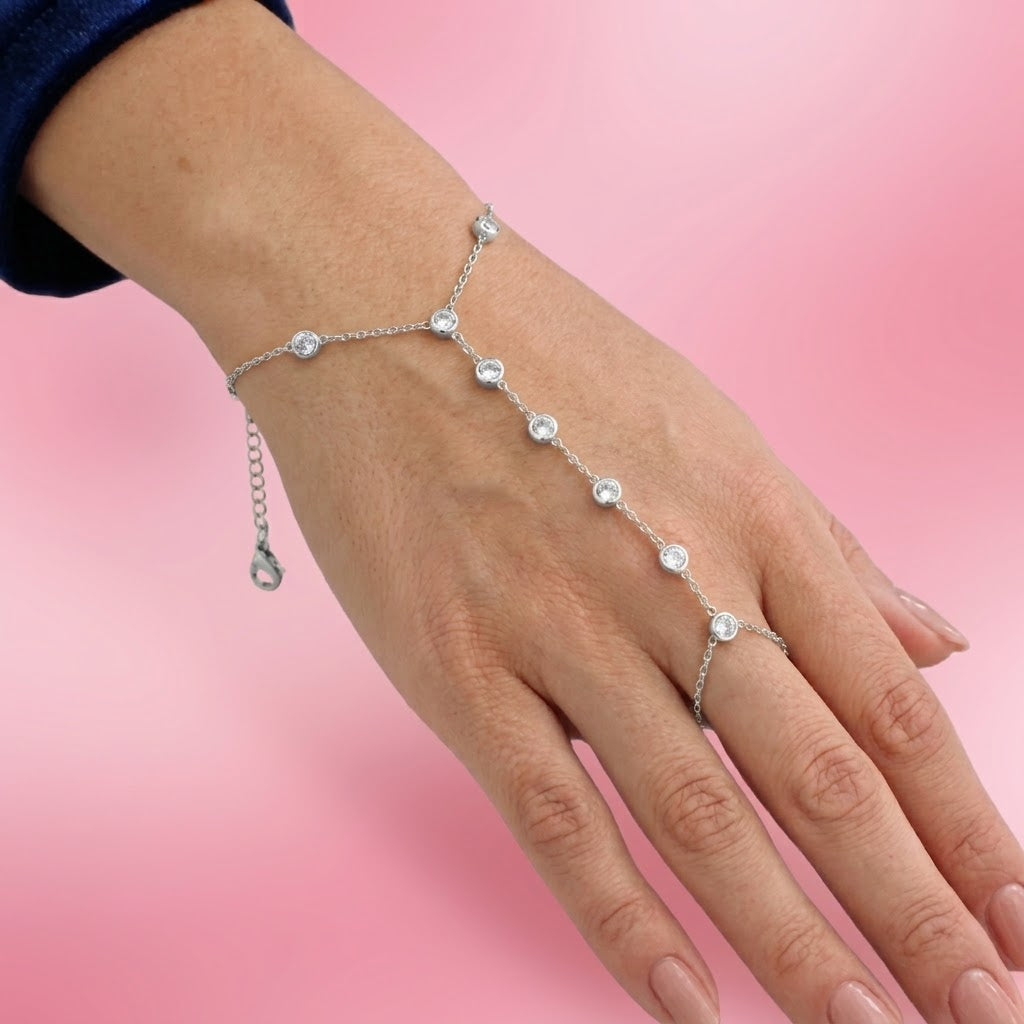 Bracciale Baciamano con Punti Luce In Acciaio Inossidabile