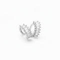Ear Cuff Doppio Cerchio con Zirconi Taglio Trapezio In Acciaio Inossidabile