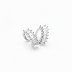 Ear Cuff Doppio Cerchio con Zirconi Taglio Trapezio In Acciaio Inossidabile