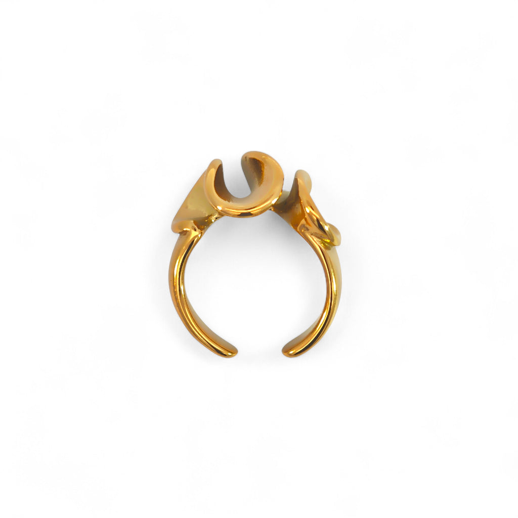 Anello Design a Nastro Ondulato In Acciaio Inossidabile