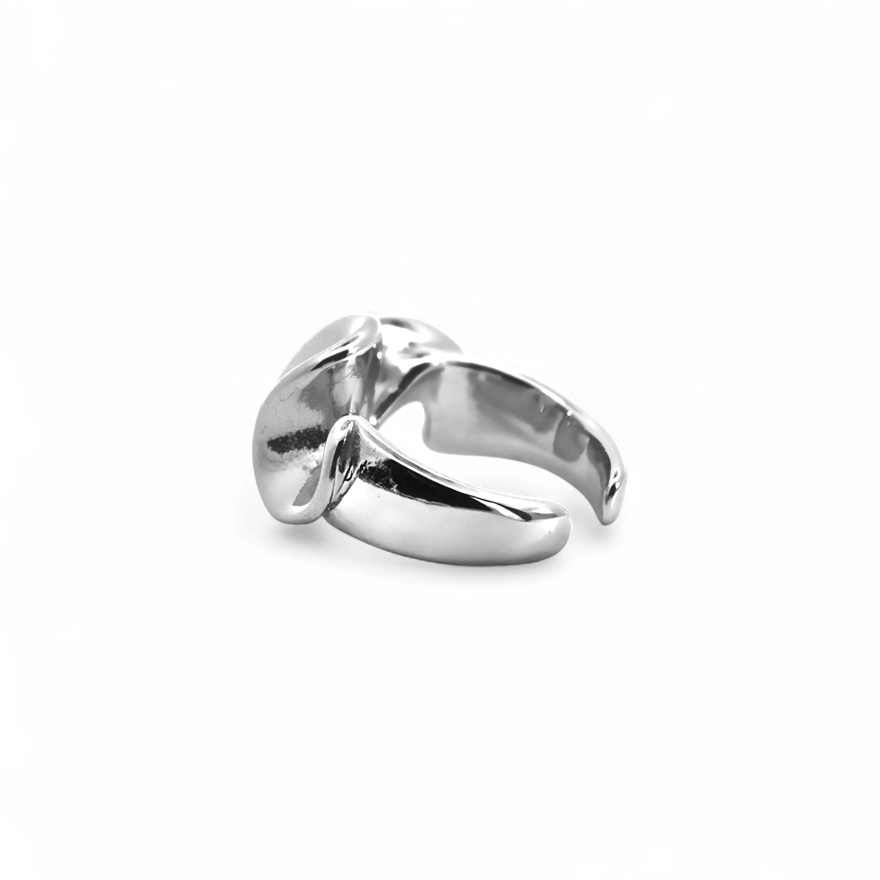 Anello Design a Nastro Ondulato In Acciaio Inossidabile