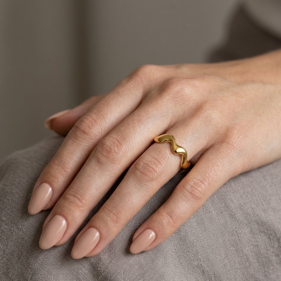 Anello Wavy In Acciaio Inossidabile