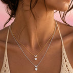 Collana Cuore Pendente con Dettaglio Marquise In Acciaio Inossidabile