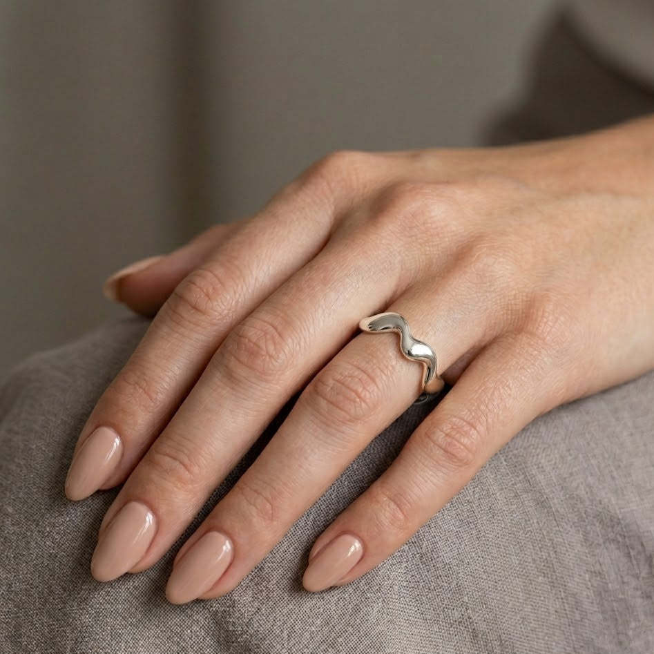 Anello Wavy In Acciaio Inossidabile