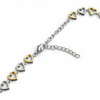 Collana Girocollo a Cuori Intrecciati Bicolore in Acciaio Inossidabile