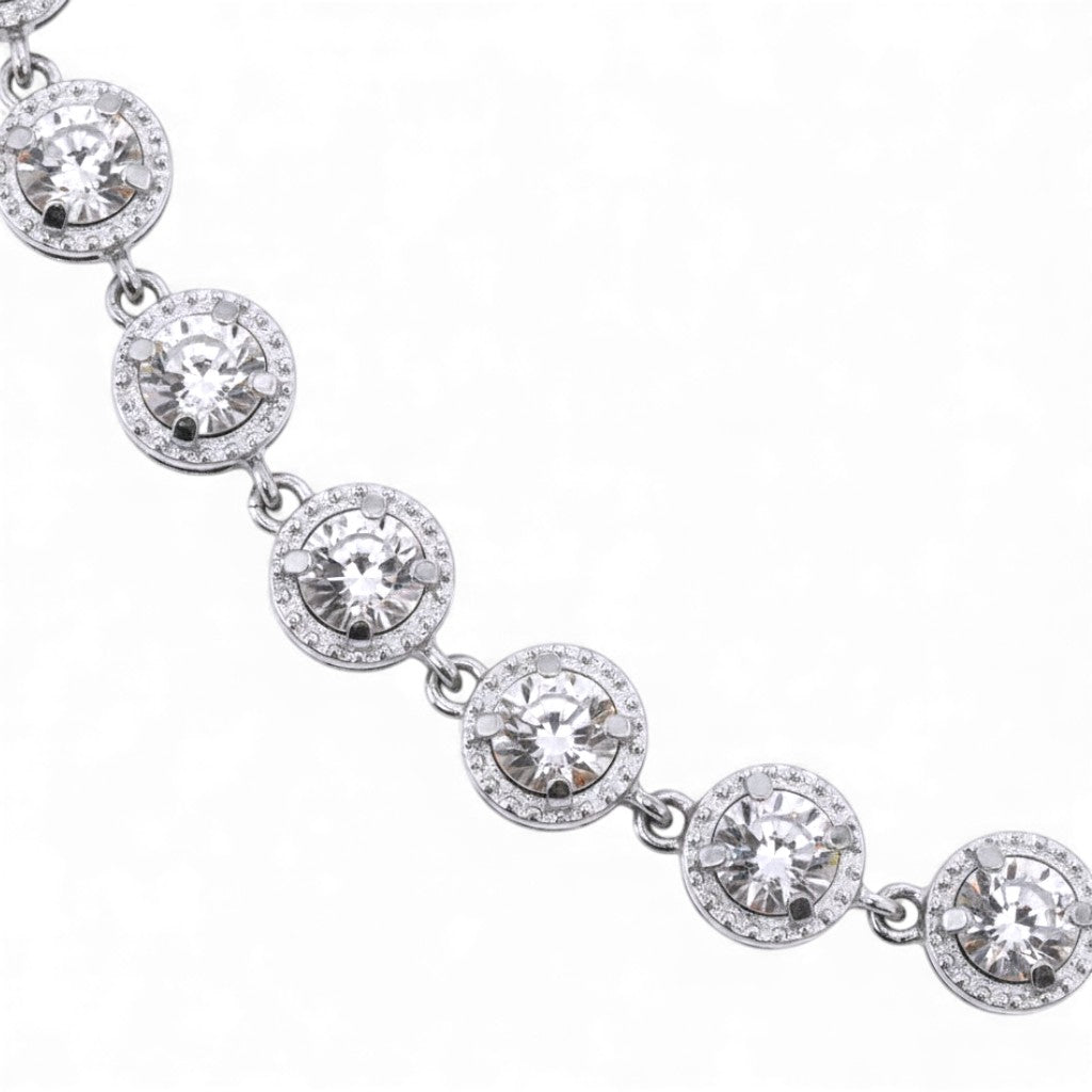 Bracciale Tennis con Zirconi Bianchi in Acciaio Inossidabile