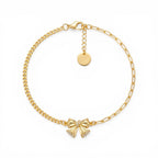 Bracciale Fiocco Prezioso con Doppia Catena in Argento 925