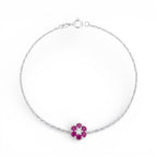 Bracciale Petali Cromatici con Fiore di Zirconi In Argento 925