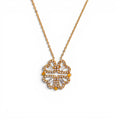 Collana con Quadrifoglio di Cuori e Zirconi In Acciaio Inossidabile
