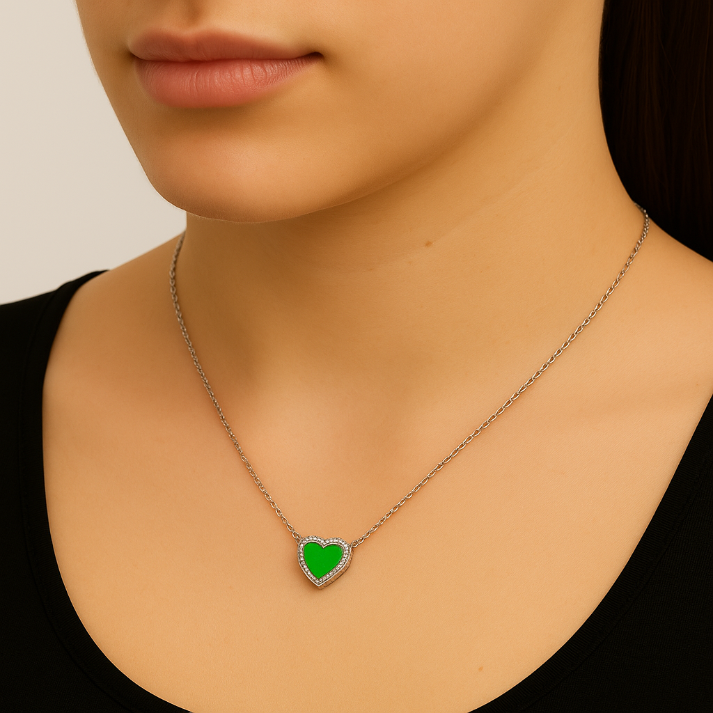 Collana Cuore Smaltato in Argento