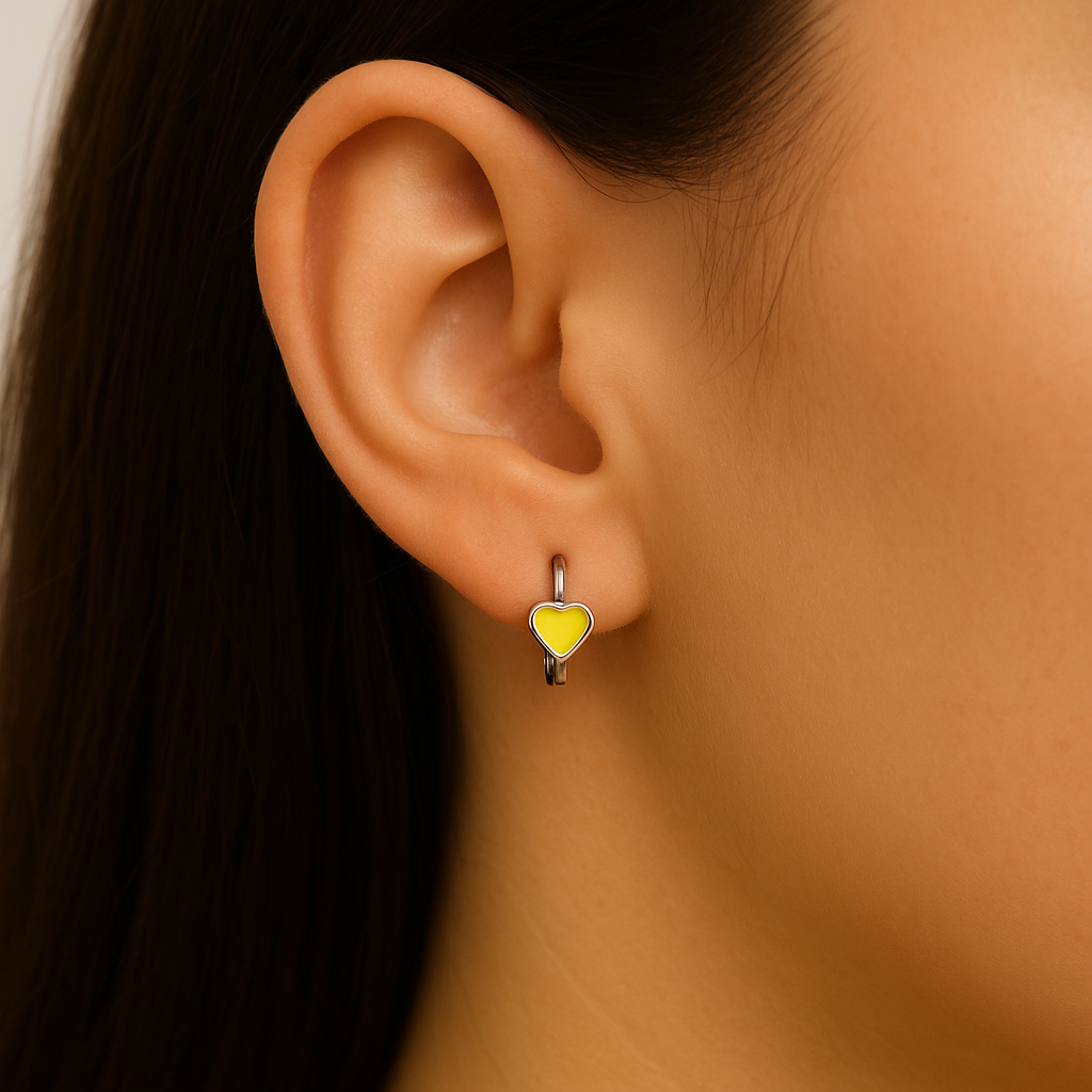 Mini Cuori Smaltati Argento
