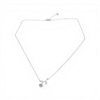 Collana con Rosa Pendente e Foglie Zirconate In Argento 925