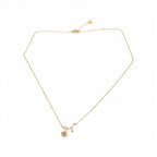 Collana con Rosa Pendente e Foglie Zirconate In Argento 925