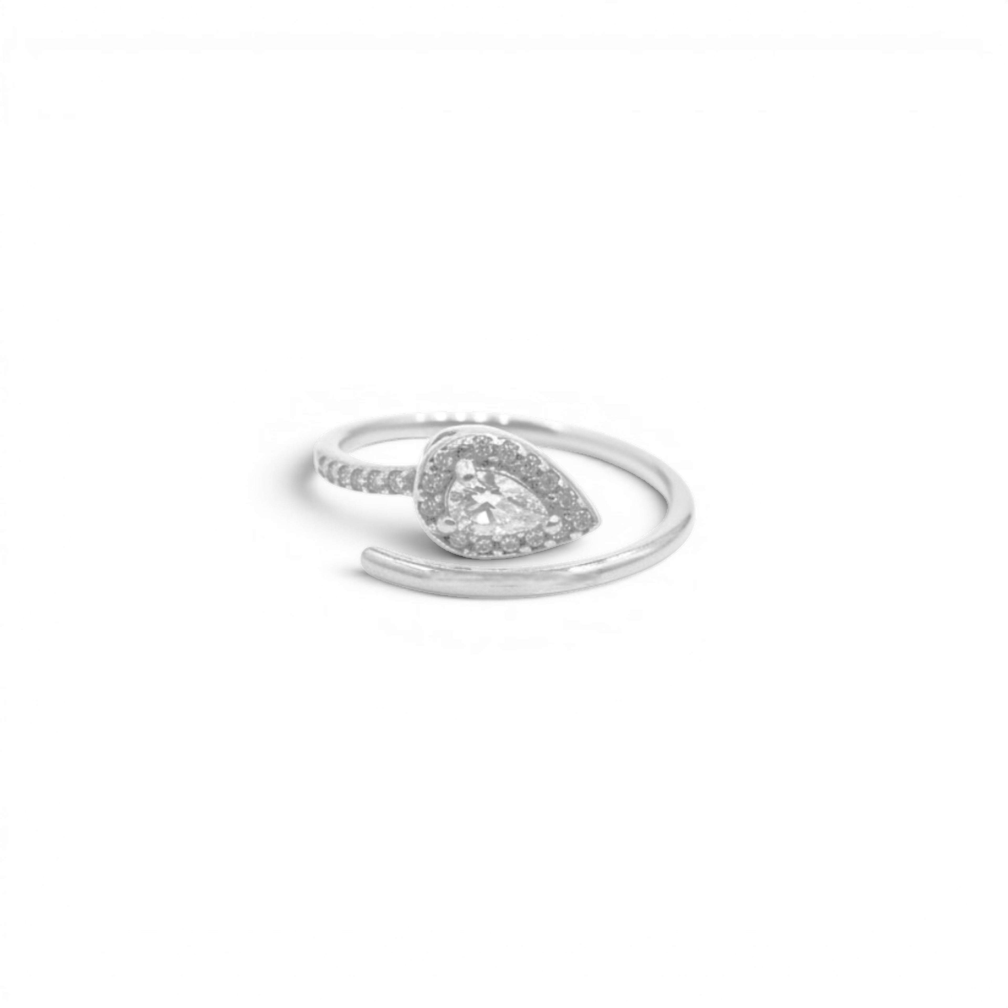 Anello Goccia Imperiale con Pavé di Zirconi In Acciaio Inossidabile