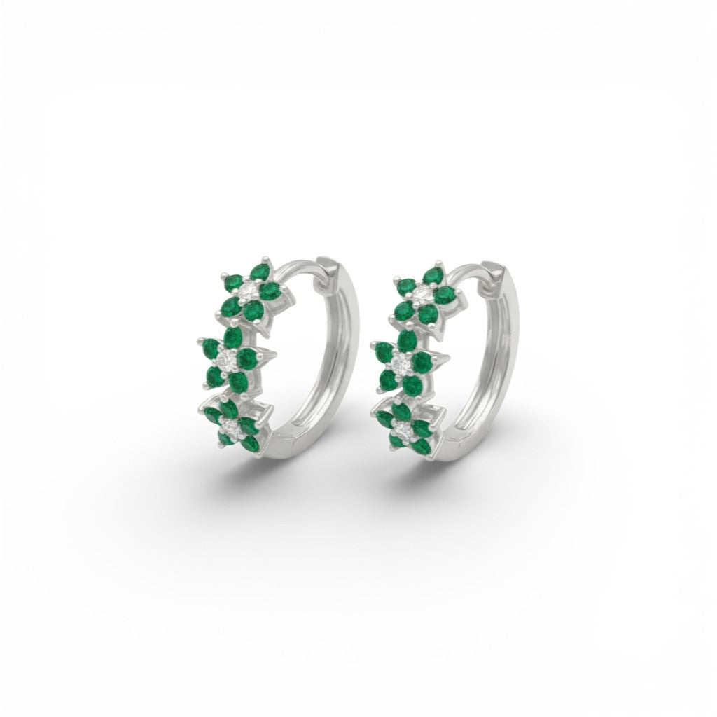 Orecchini Trilogia Floreale con Zirconi In Argento 925
