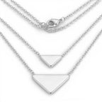 Collana Doppio Filo con Triangoli In Acciaio Inossidabile