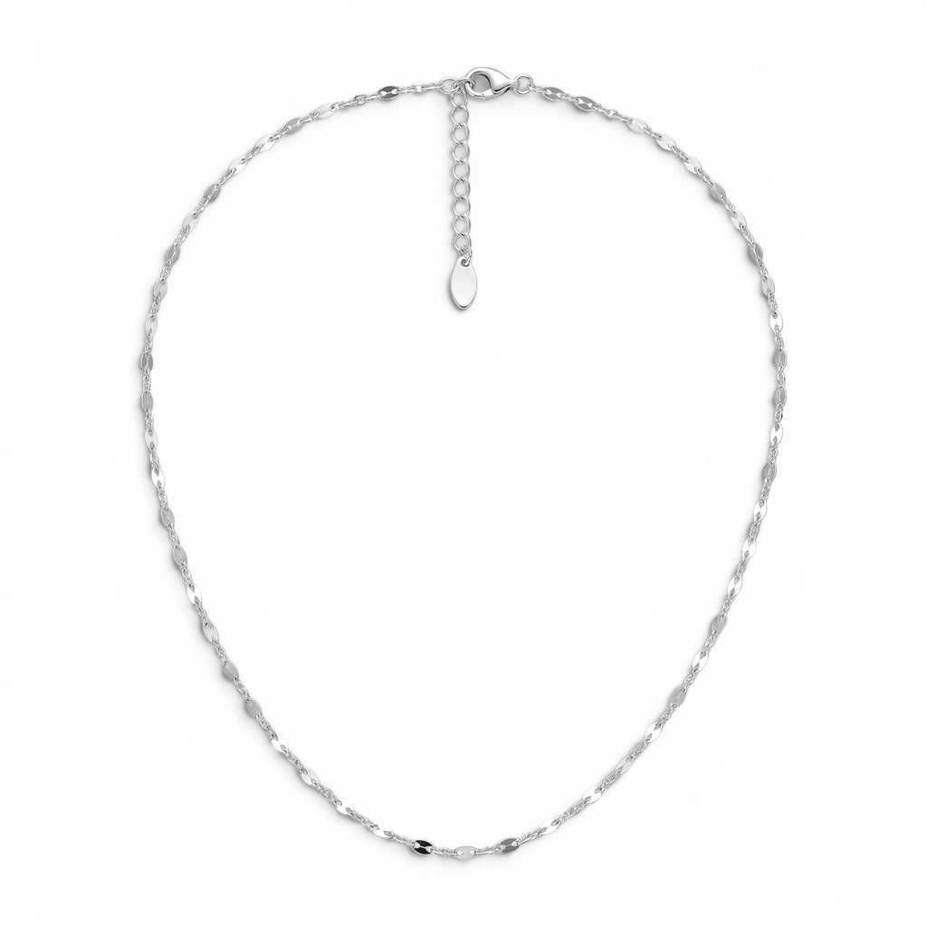 Collana Girocollo a Catenella Intersecata Specchiata In Acciaio Inossidabile