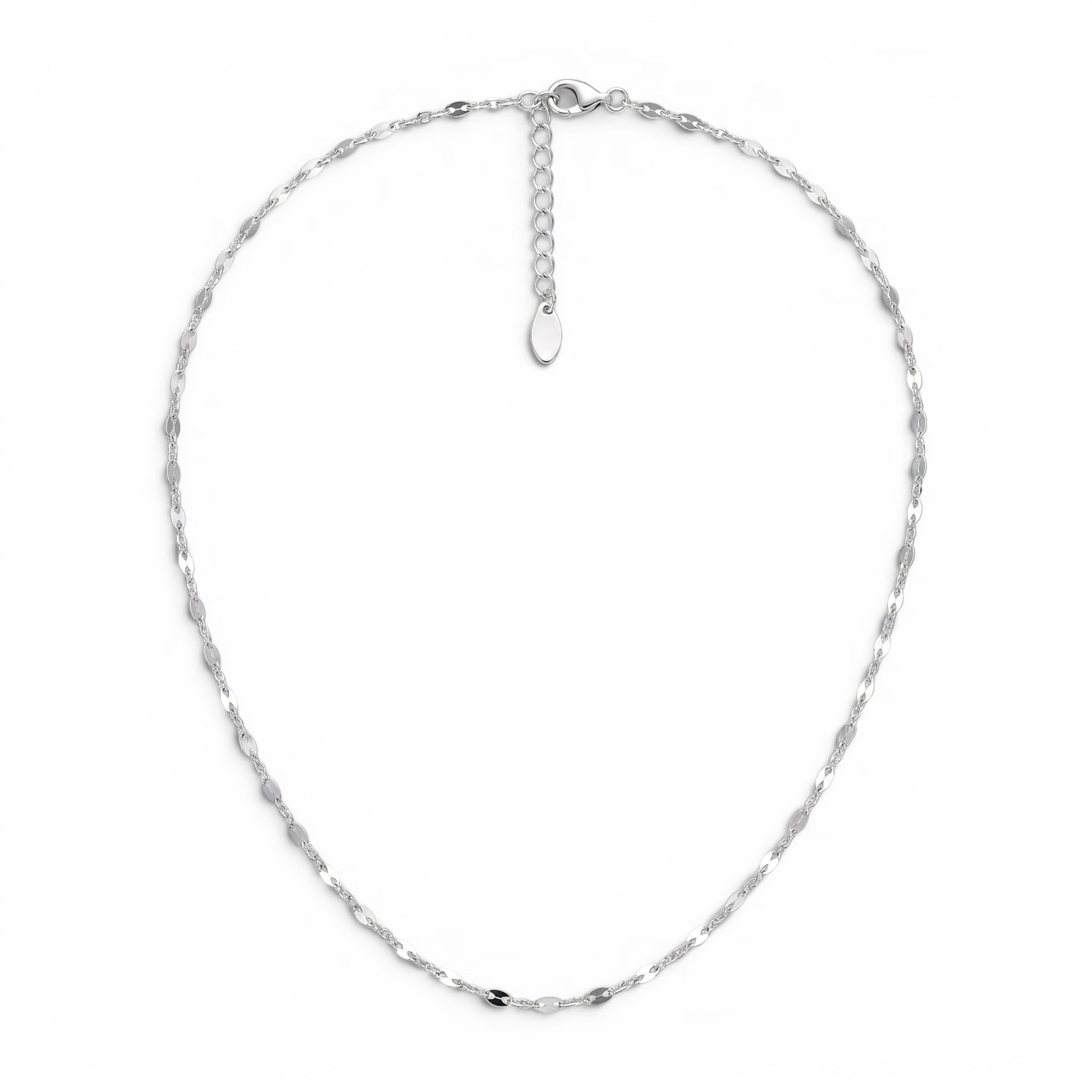 Collana Girocollo a Catenella Intersecata Specchiata In Acciaio Inossidabile