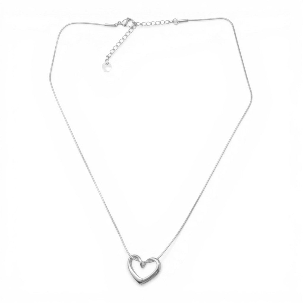 Collana Cuore Scorrevole In Acciaio Inossidabile