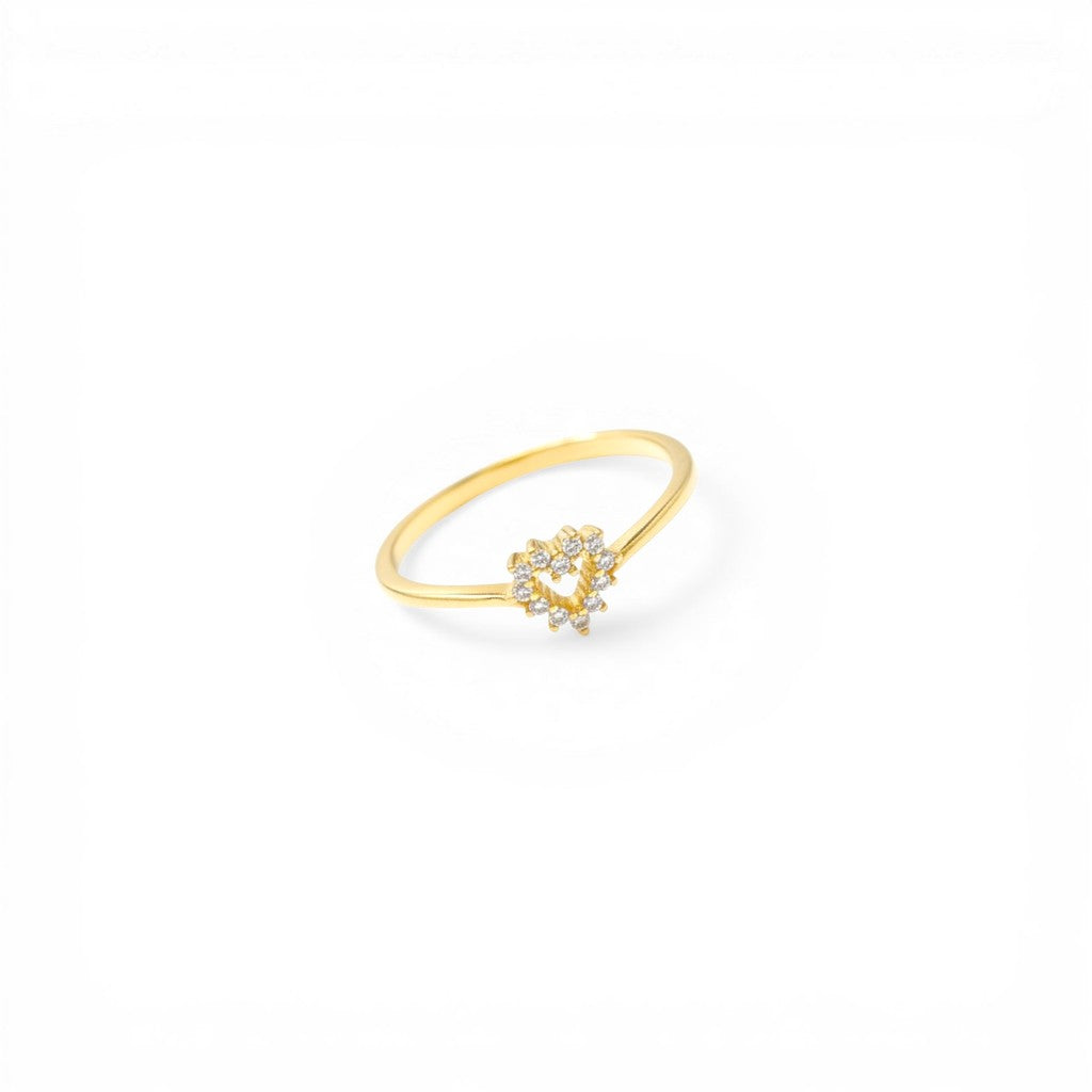 Anello con Cuore Centrale Traforato Zirconato In Argento 925