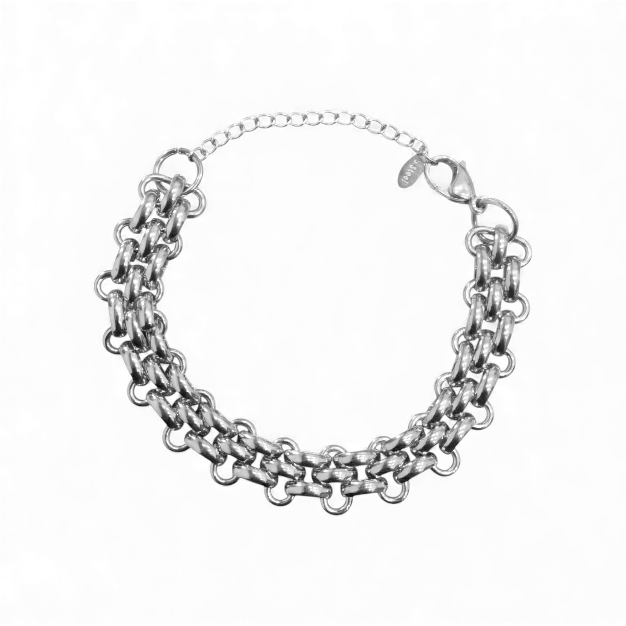 Bracciale Catena Doppia  in Acciaio Inossidabile